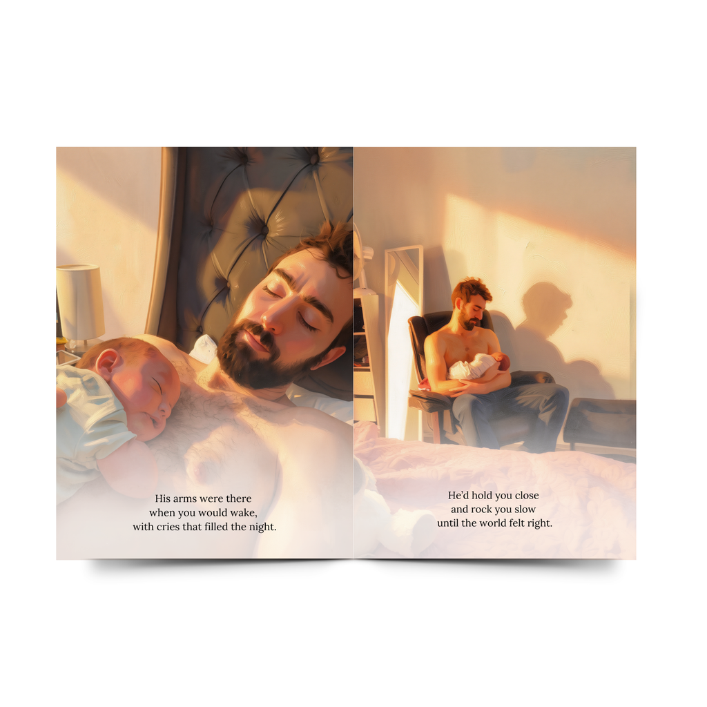 Personalised Daddy's arms storybook page created from family photos