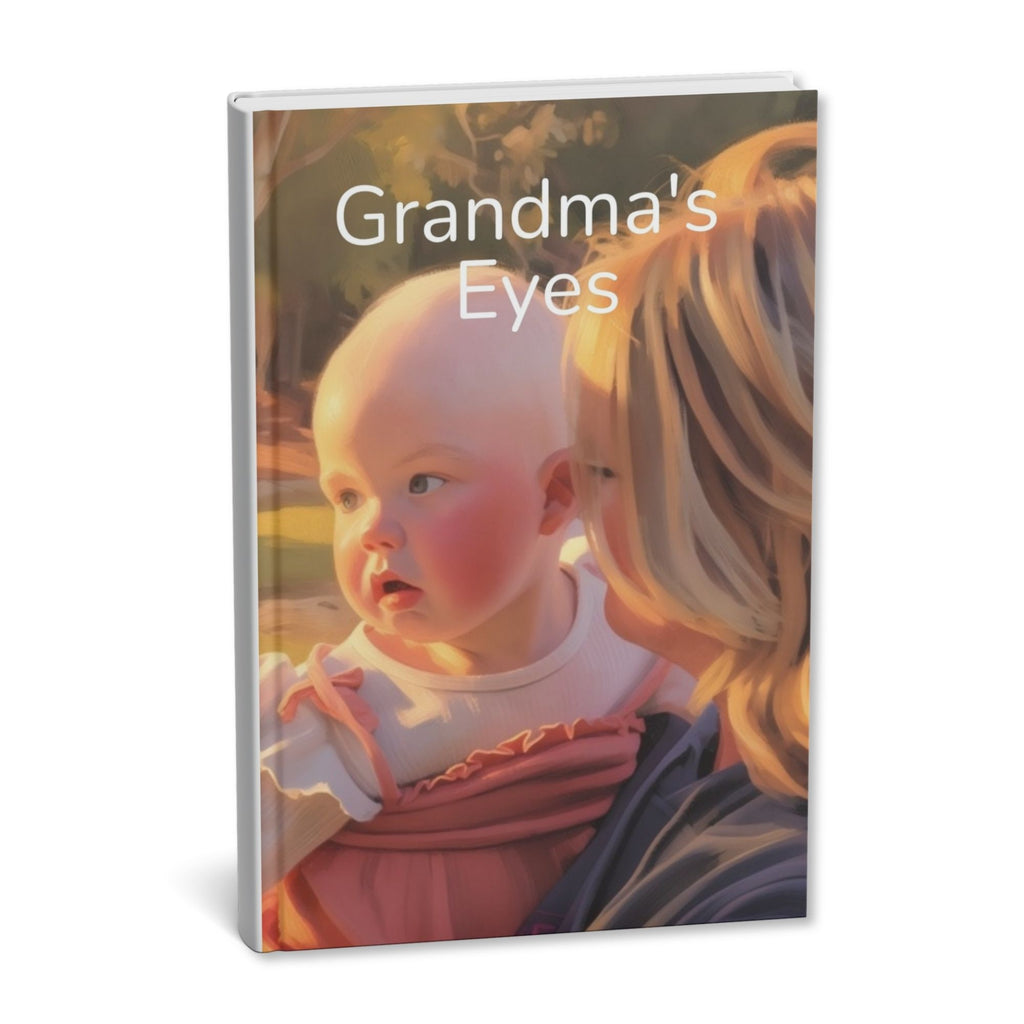 Personalised hardcover keepsake book for Grandma featuring a family photo illustration.