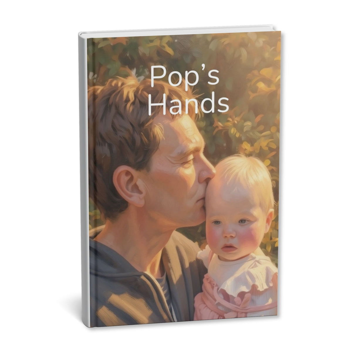 personalised hardcover keepsake book for Pop featuring a family photo illustration.